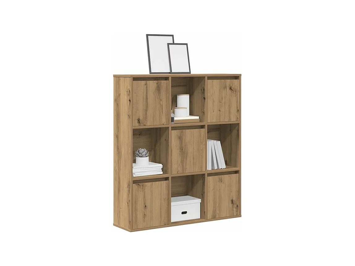 Meuble de rangement Kate 89cm - 4 niches 5 portes-Couleur Marron clair