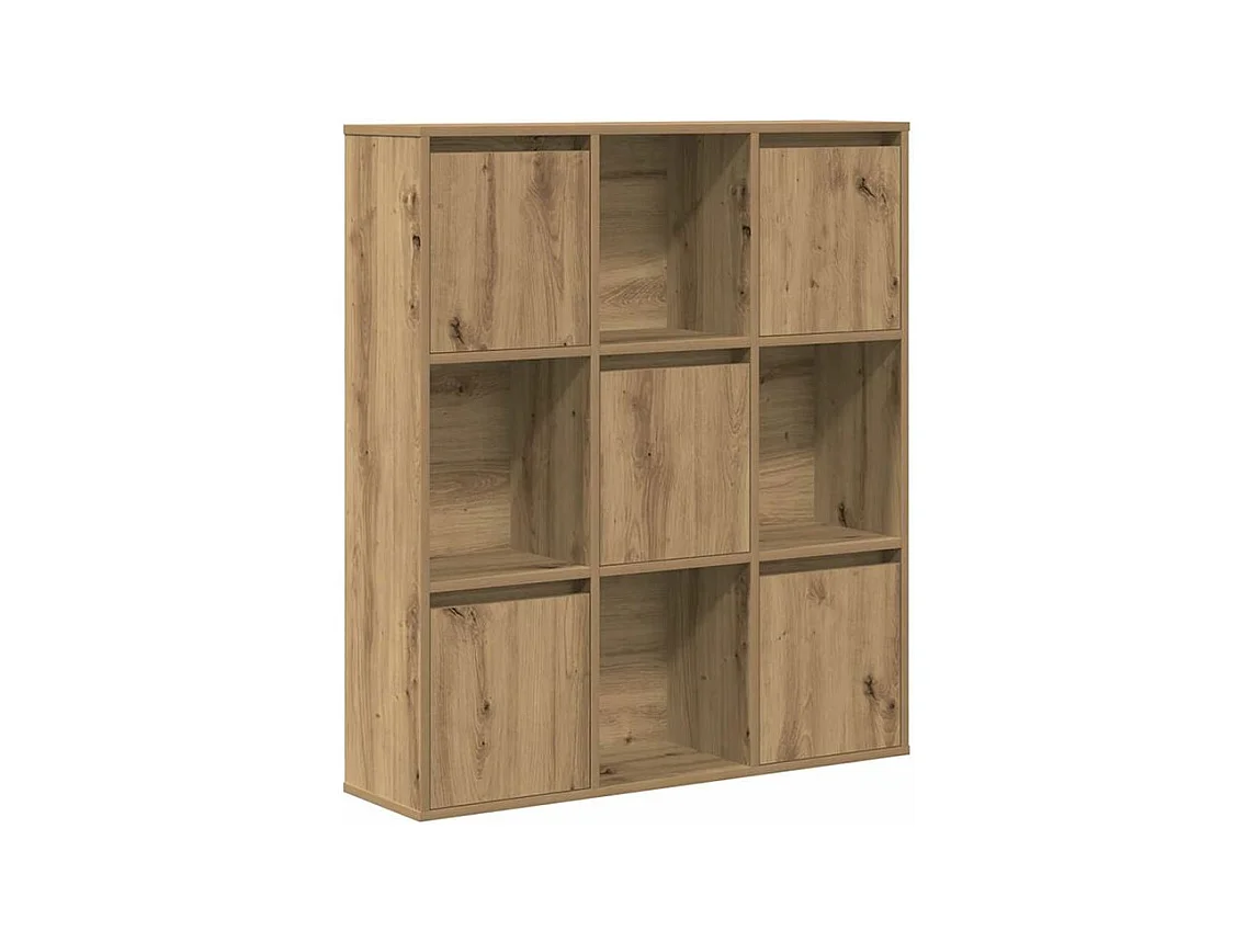 Meuble de rangement Kate 89cm - 4 niches 5 portes-Couleur Marron clair