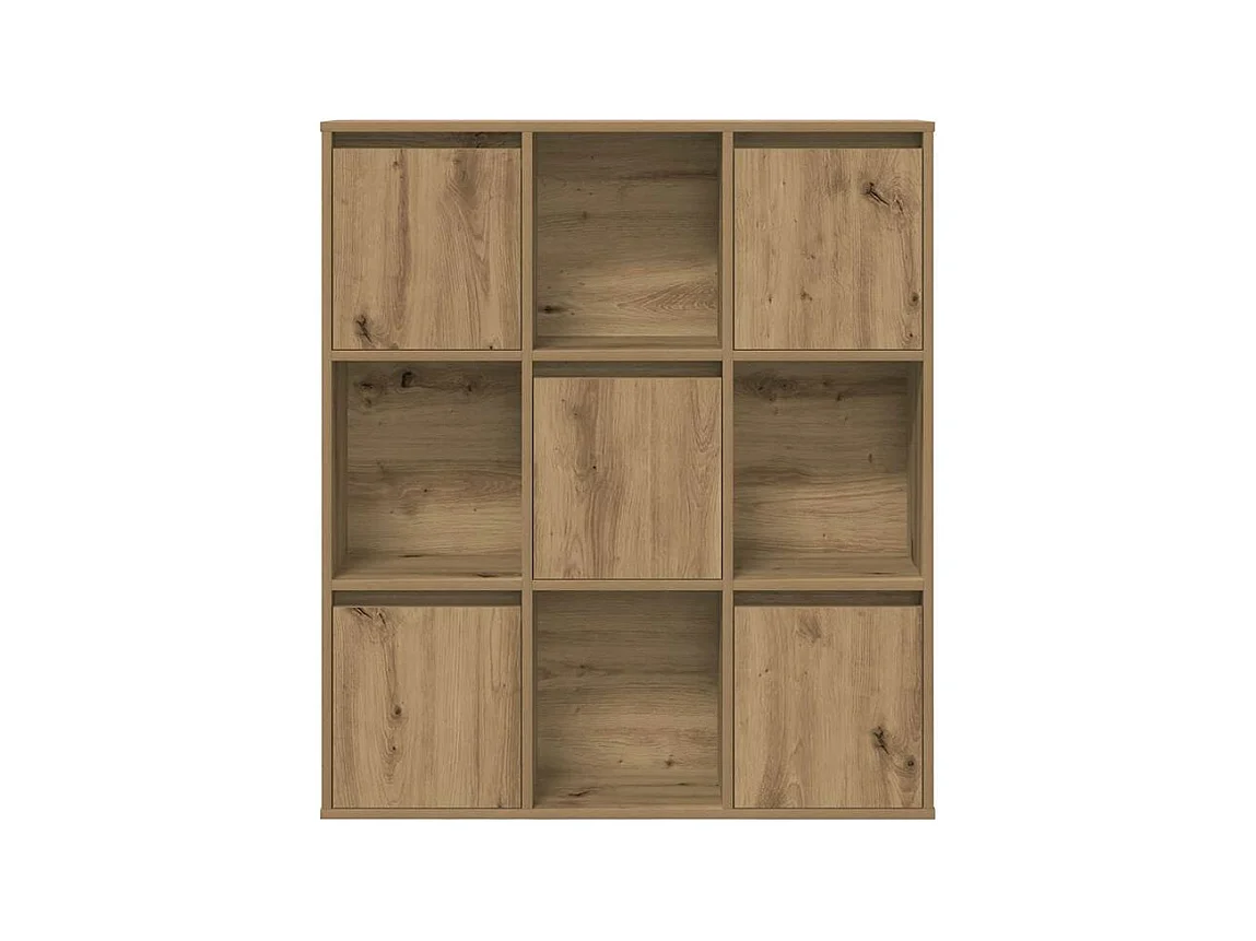 Meuble de rangement Kate 89cm - 4 niches 5 portes-Couleur Marron clair