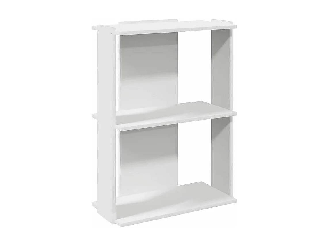 Bibliothèque à 3 niveaux blanc 60x30x80 bois d'ingénierie