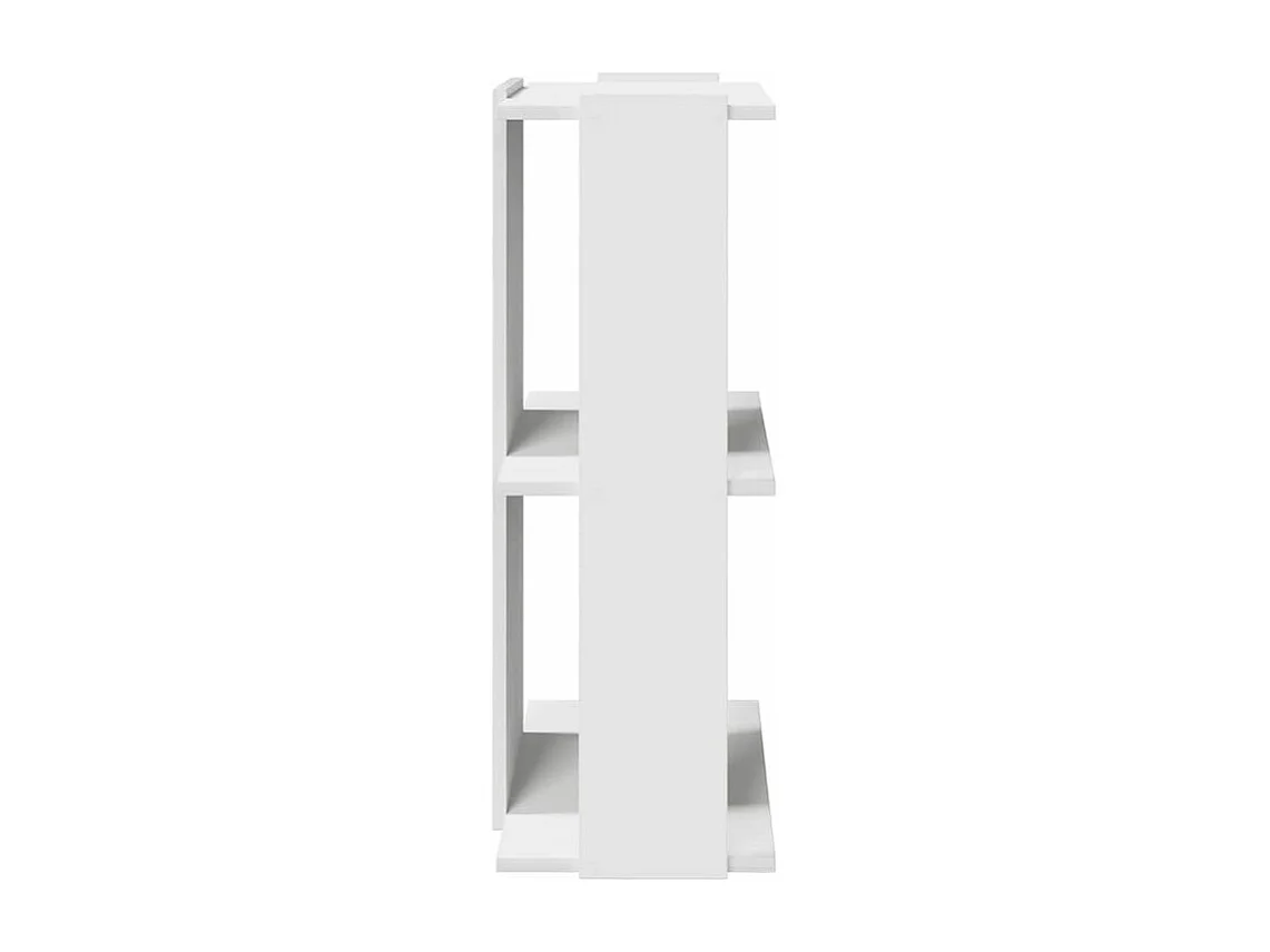 Bibliothèque à 3 niveaux blanc 60x30x80 bois d'ingénierie