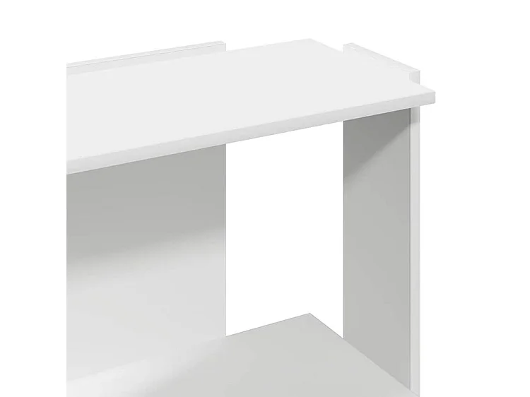 Bibliothèque à 3 niveaux blanc 60x30x80 bois d'ingénierie