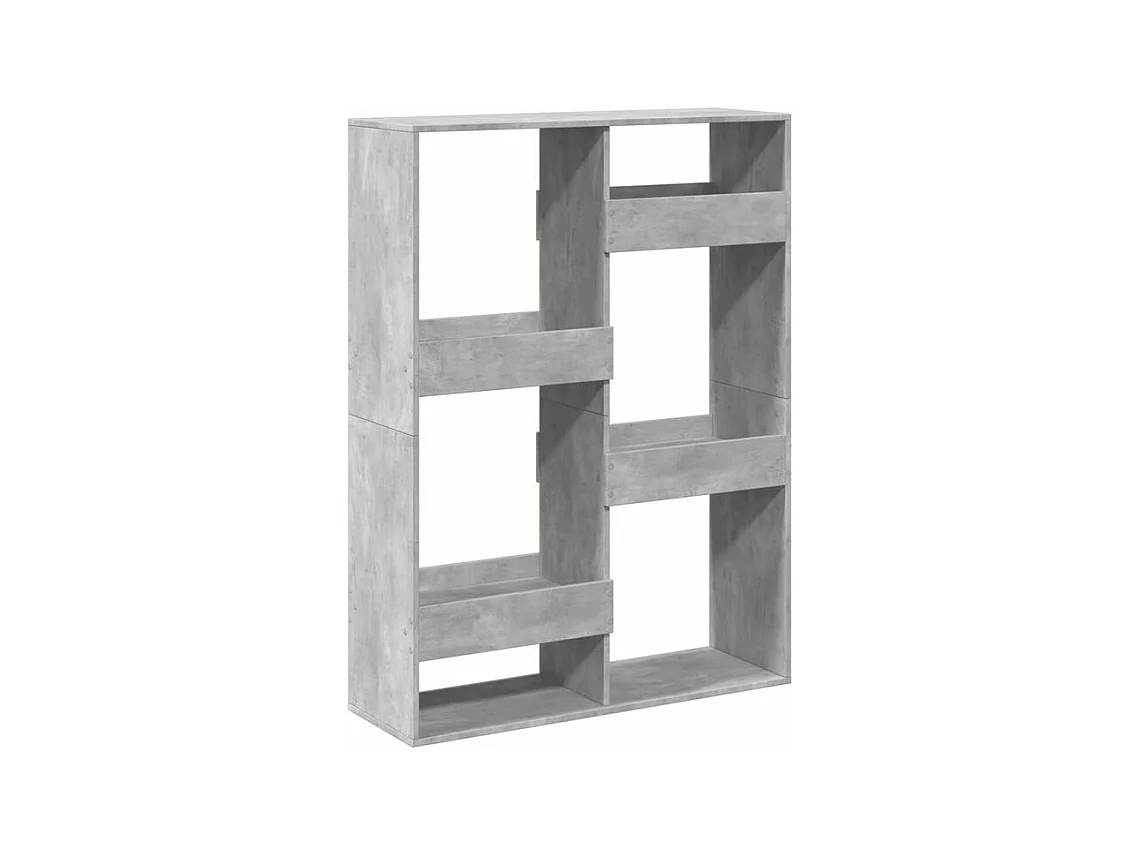 Bibliothèque gris béton 100x33x135 bois d'ingénierie