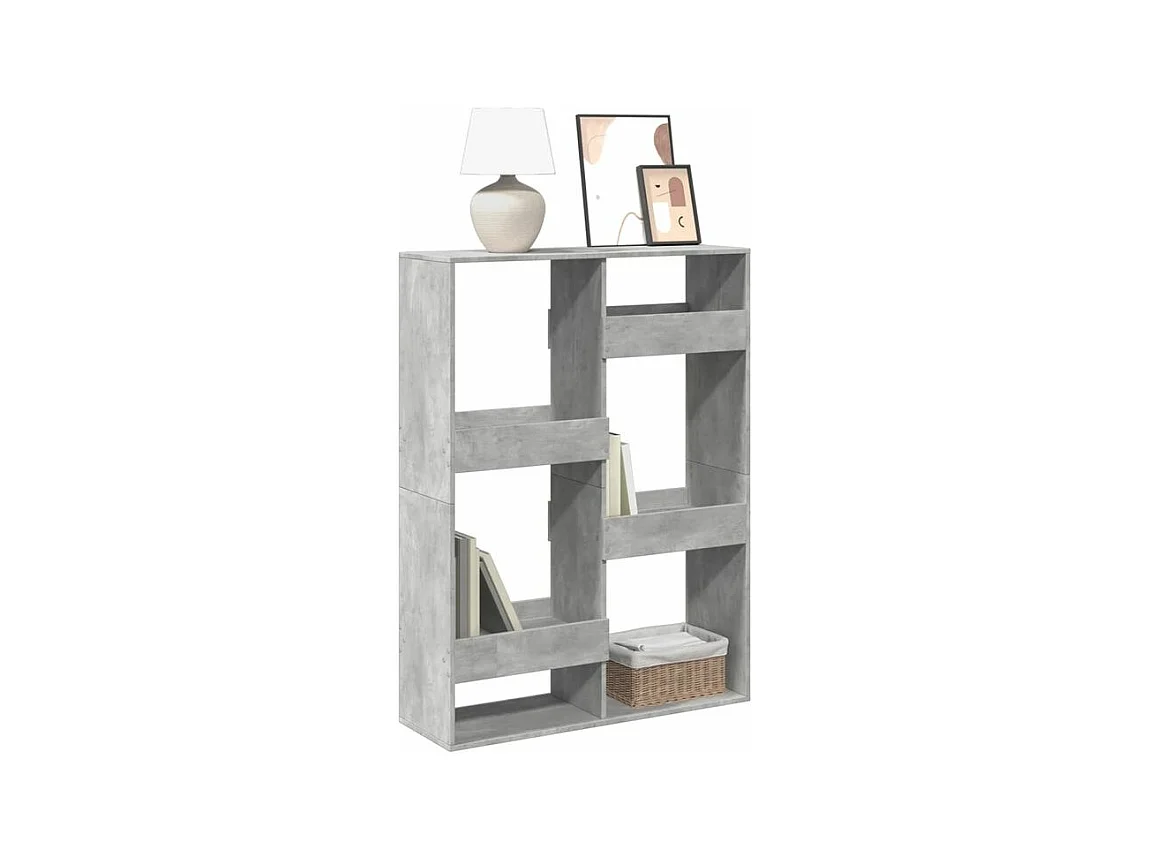 Bibliothèque gris béton 100x33x135 bois d'ingénierie