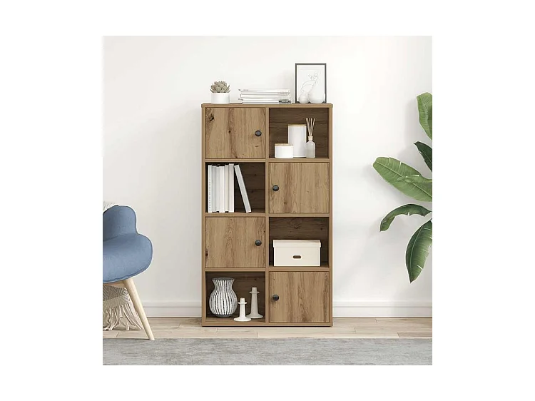 Bibliothèque chêne artisanal 60x24x101,5 bois d'ingénierie