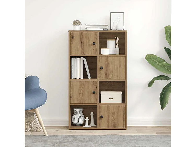 Bibliothèque chêne artisanal 60x24x101,5 bois d'ingénierie