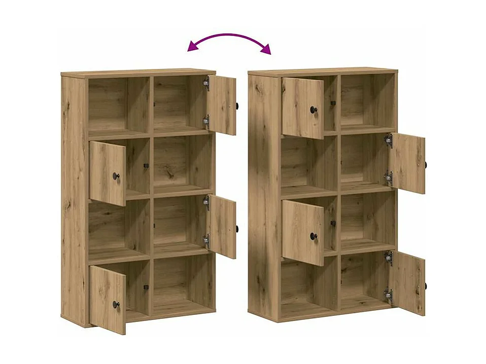 Bibliothèque chêne artisanal 60x24x101,5 bois d'ingénierie