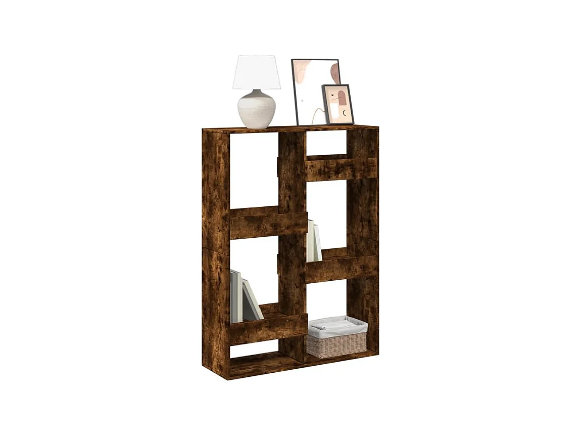 Bibliothèque chêne fumé 100x33x135 bois d'ingénierie