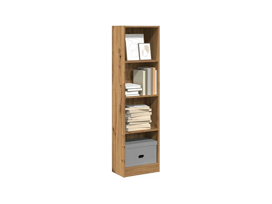 Bibliothèque chêne artisanal 40x24x143 bois d'ingénierie