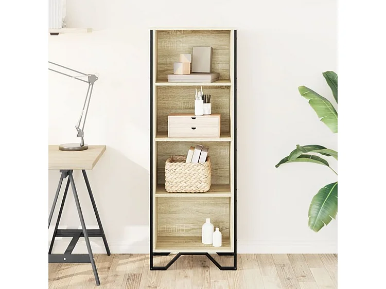 Bibliothèque chêne sonoma 50x31x137,5 bois d'ingénierie