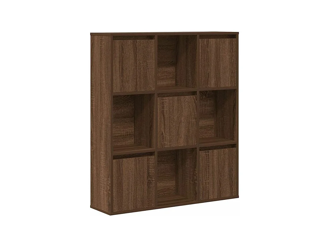 Meuble de rangement Kate 89cm - 4 niches 5 portes-Couleur Noyer