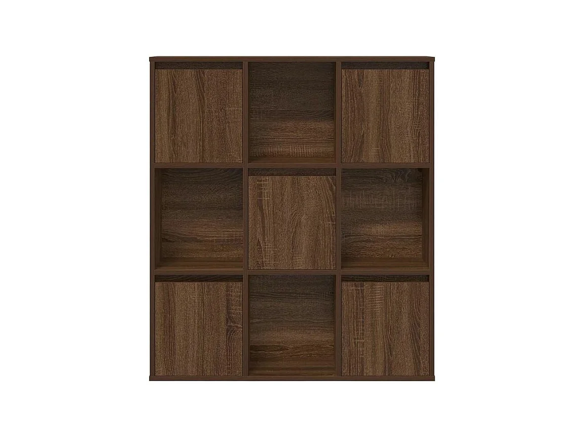 Meuble de rangement Kate 89cm - 4 niches 5 portes-Couleur Noyer