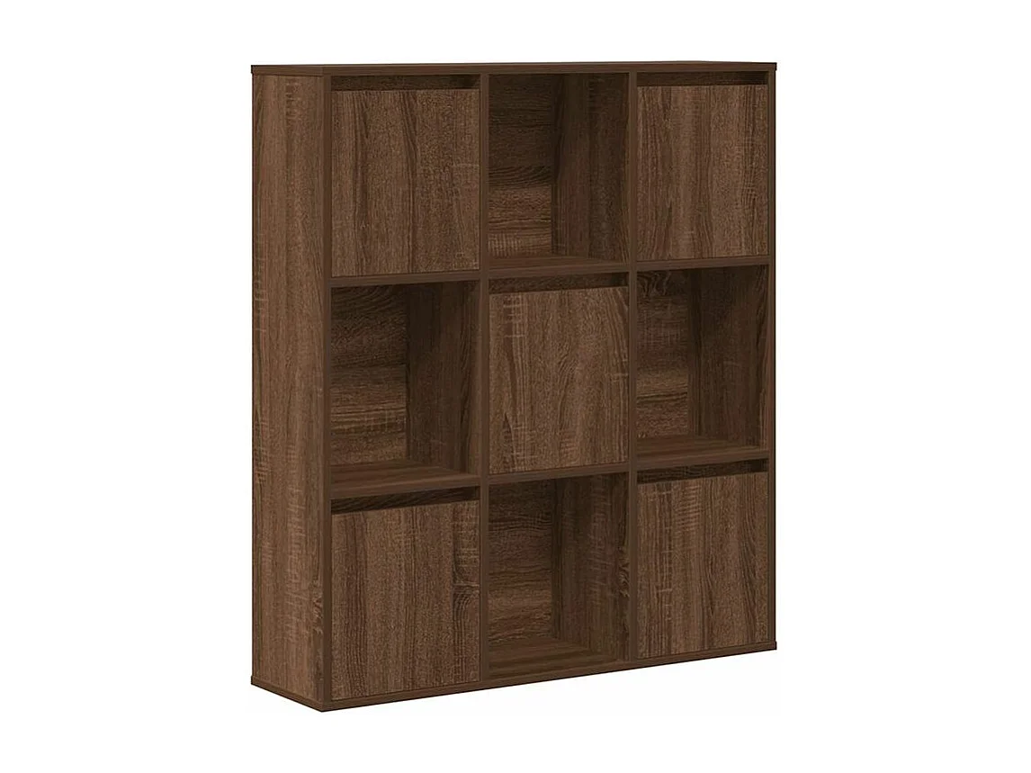 Meuble de rangement Kate 89cm - 4 niches 5 portes-Couleur Noyer