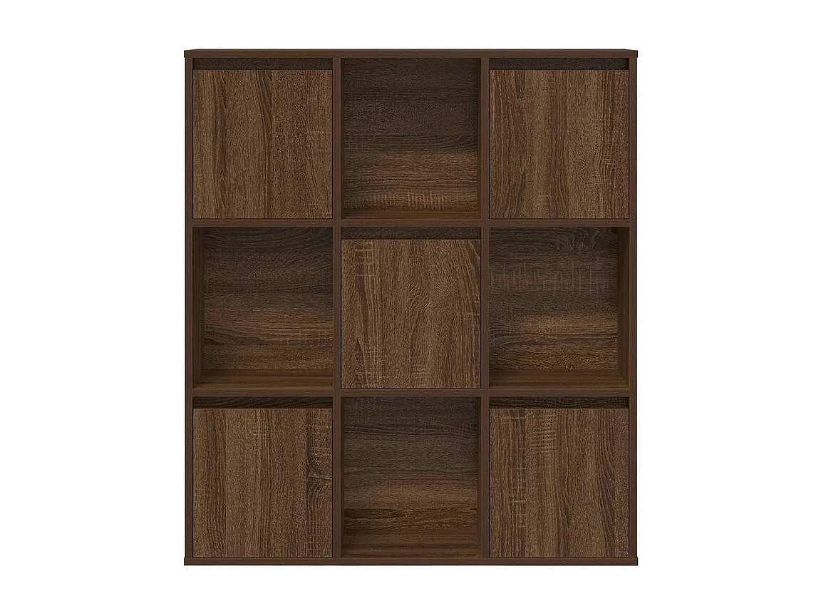 Meuble de rangement Kate 89cm - 4 niches 5 portes-Couleur Noyer