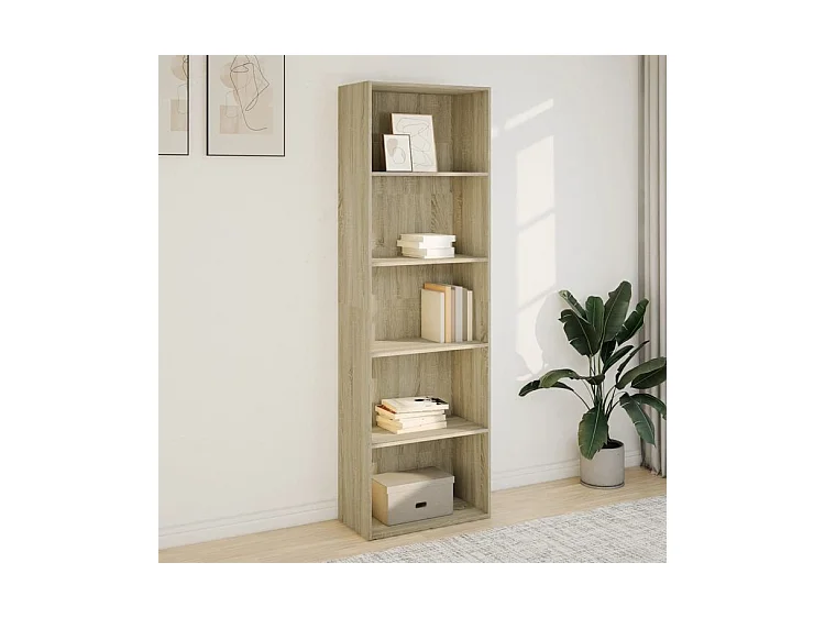 Bibliothèque chêne sonoma 60x30x189 bois d'ingénierie