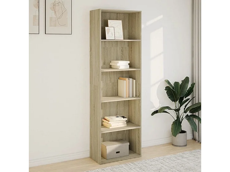 Bibliothèque chêne sonoma 60x30x189 bois d'ingénierie