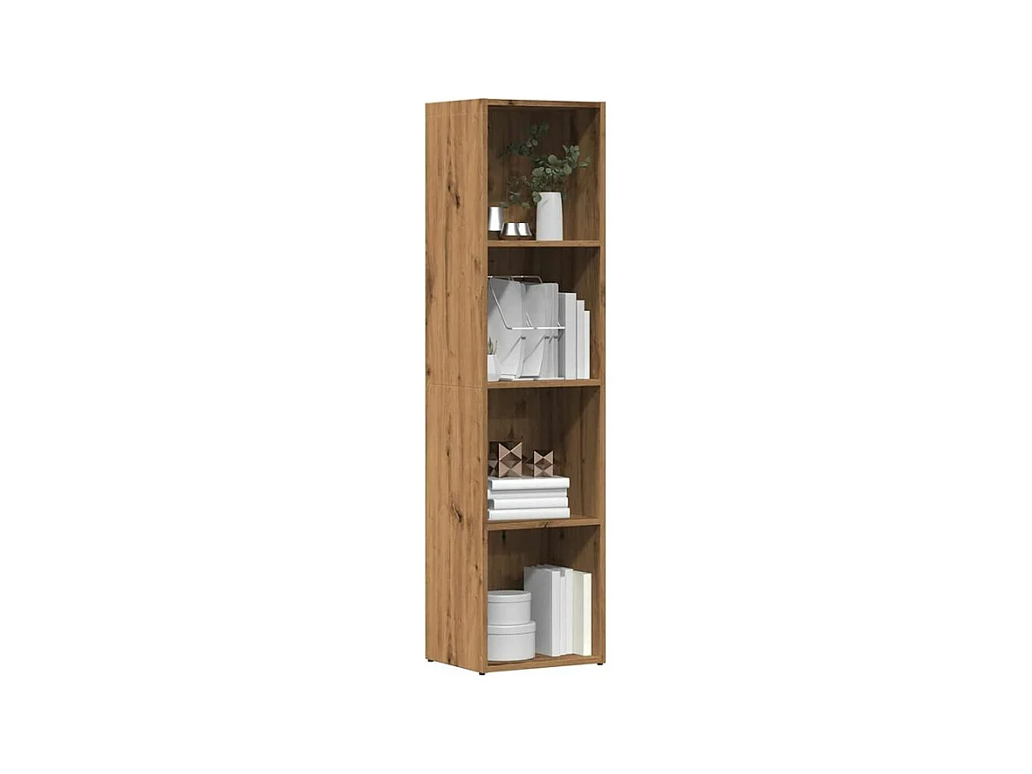 Bibliothèque chêne artisanal 36x30x114 bois d'ingénierie