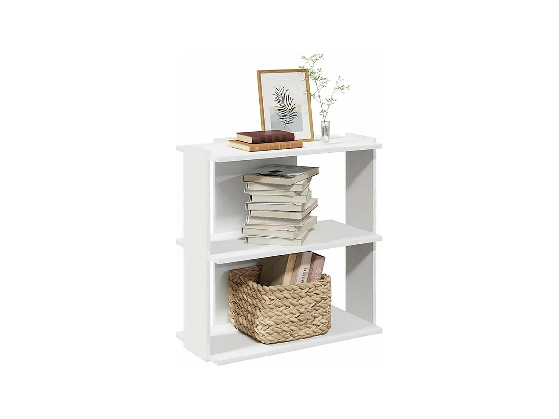 Bibliothèque à 3 niveaux blanc 60x30x60 bois d'ingénierie