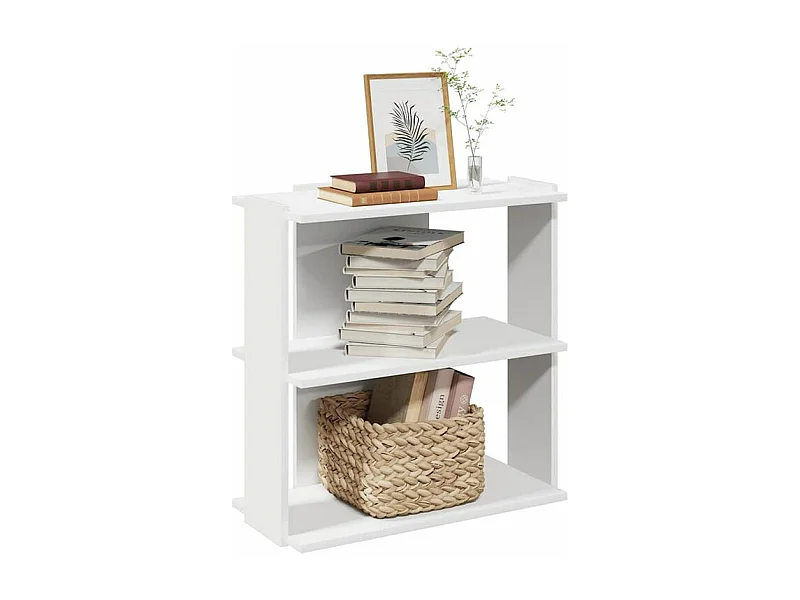 Bibliothèque à 3 niveaux blanc 60x30x60 bois d'ingénierie