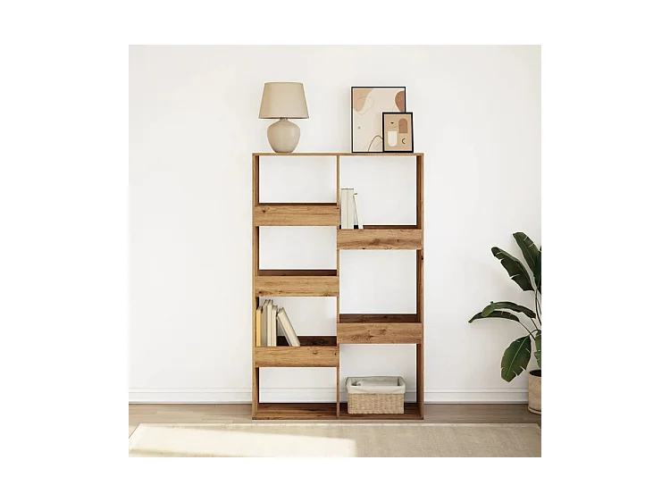 Bibliothèque chêne artisanal 100x33x155,5 bois d'ingénierie