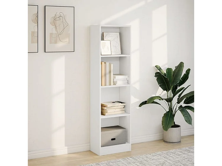 Bibliothèque blanc 40x24x143 bois d'ingénierie