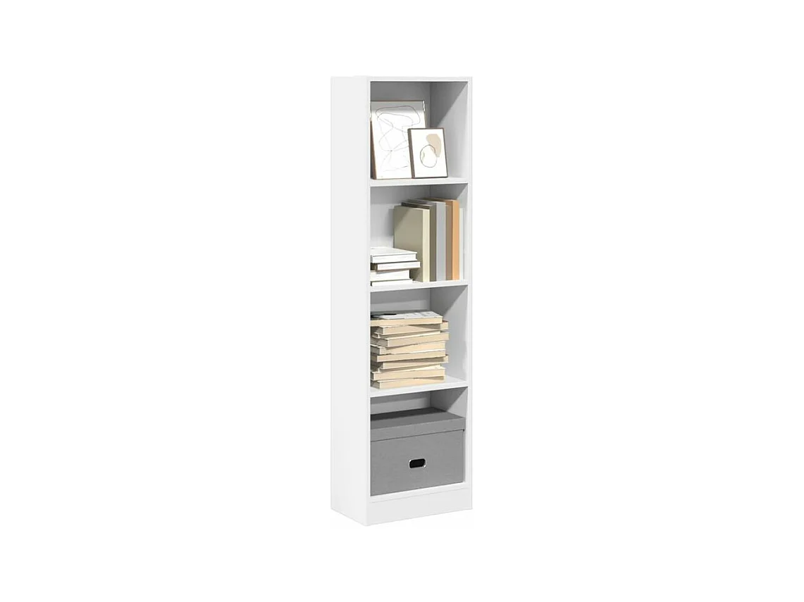 Bibliothèque blanc 40x24x143 bois d'ingénierie