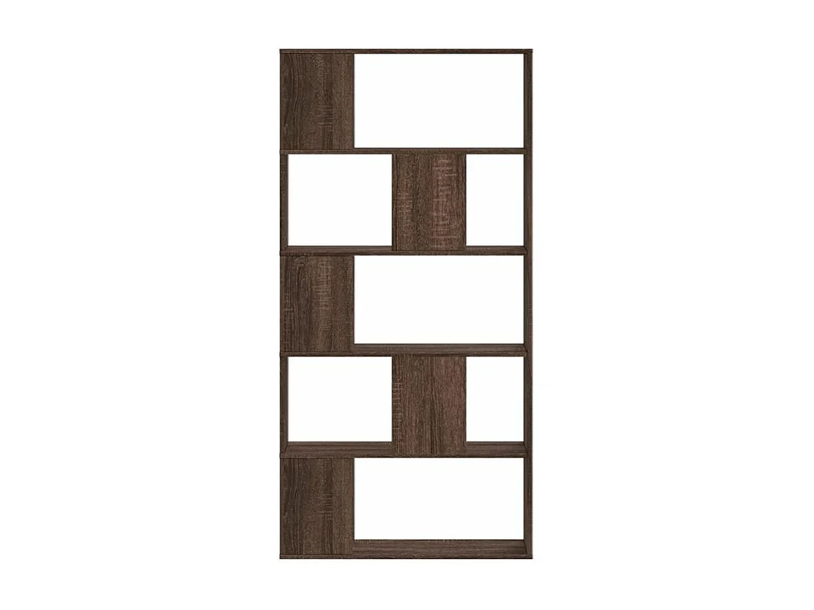 Bibliothèque 5 niveaux chêne marron bois ingénierie