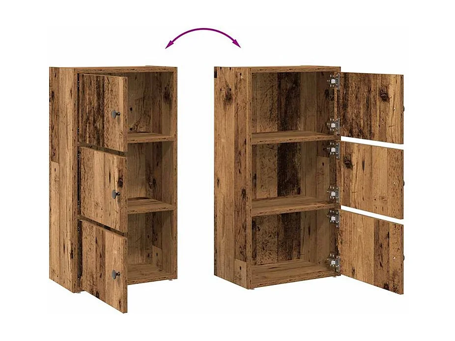 Bibliothèque vieux bois 40x24x77 bois d'ingénierie