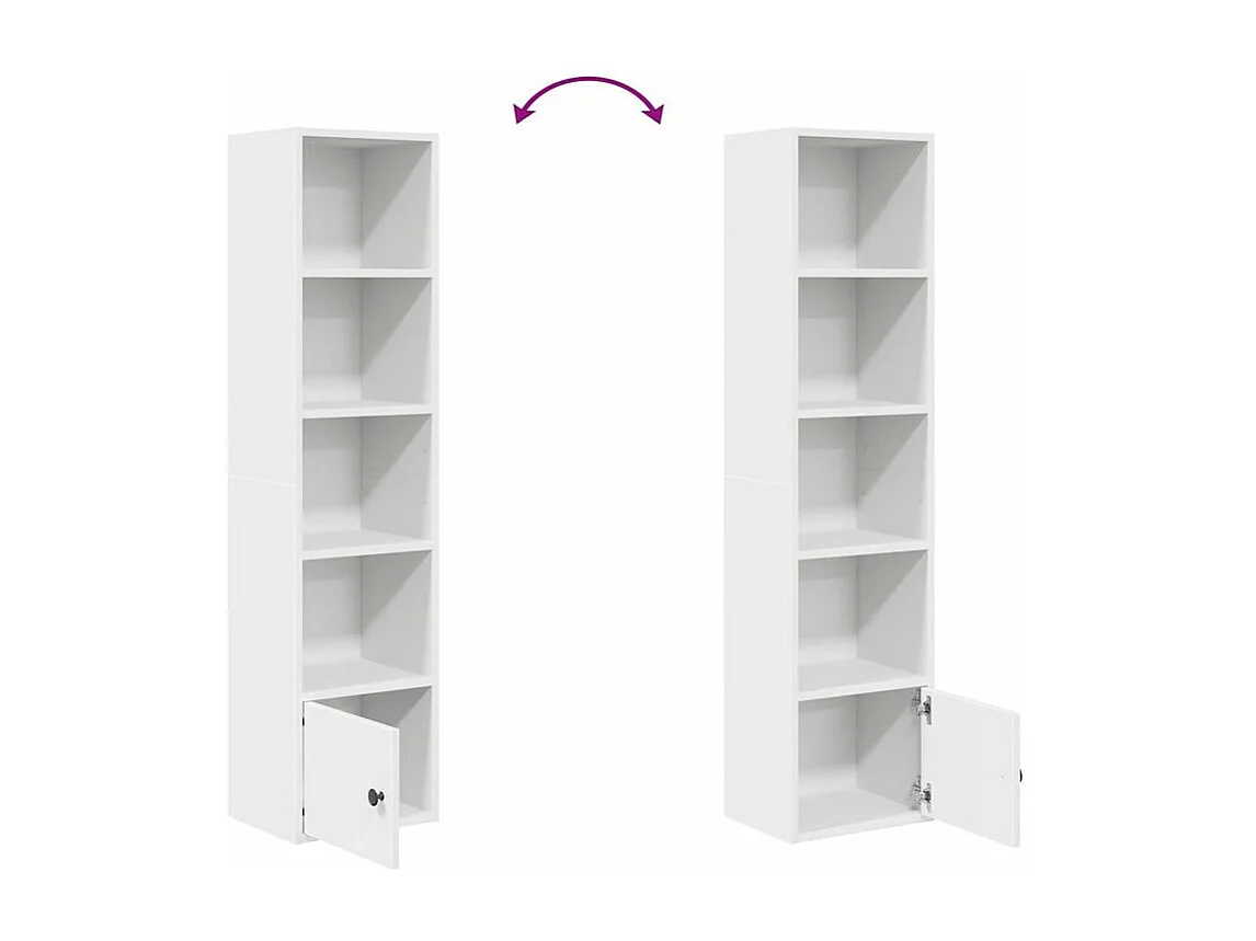 Bibliothèque blanc 31x24x127 bois d'ingénierie