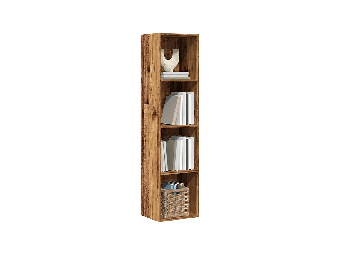 Bibliothèque-Meuble TV vieux bois 36x30x143 bois d'ingénierie