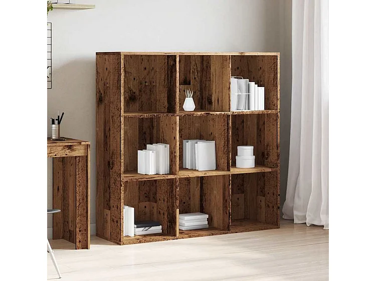 Armoire à livres vieux bois 98x29x97,5