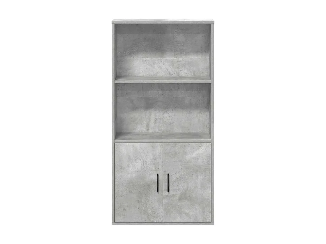 Bibliothèque gris béton 60x24x120 bois d'ingénierie