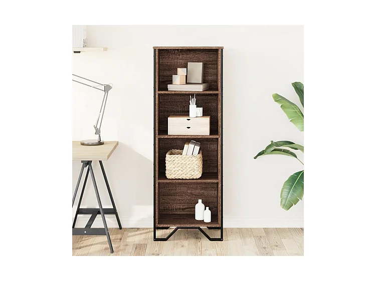 Bibliothèque chêne marron 50x31x137,5 bois d'ingénierie