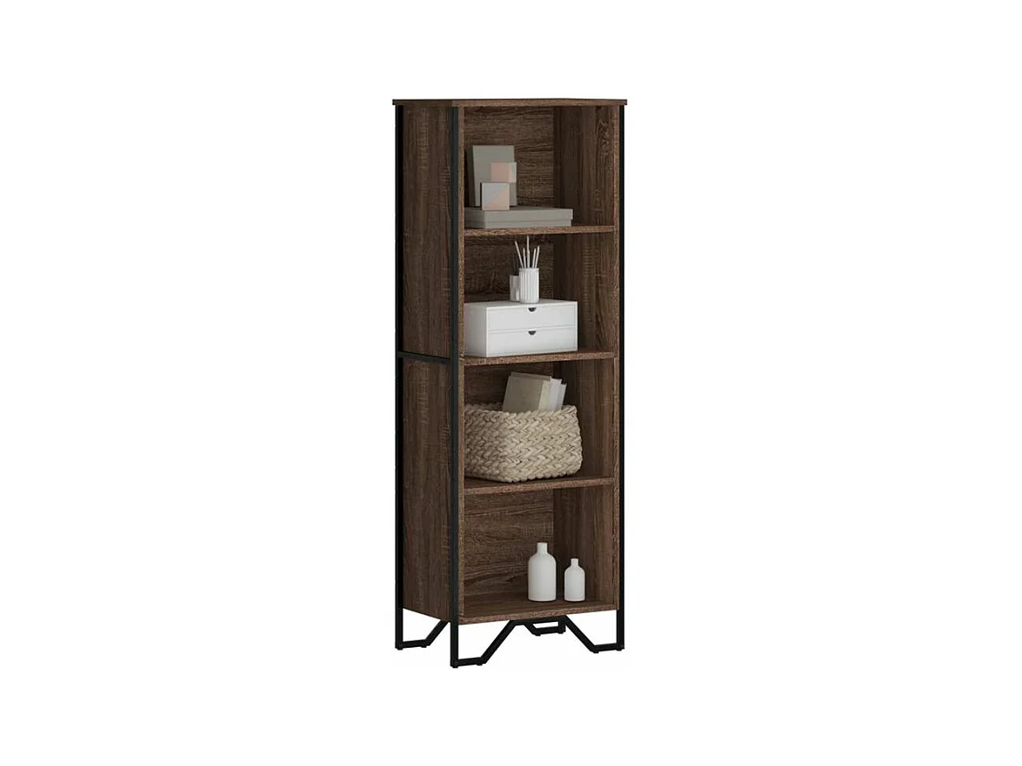 Bibliothèque chêne marron 50x31x137,5 bois d'ingénierie