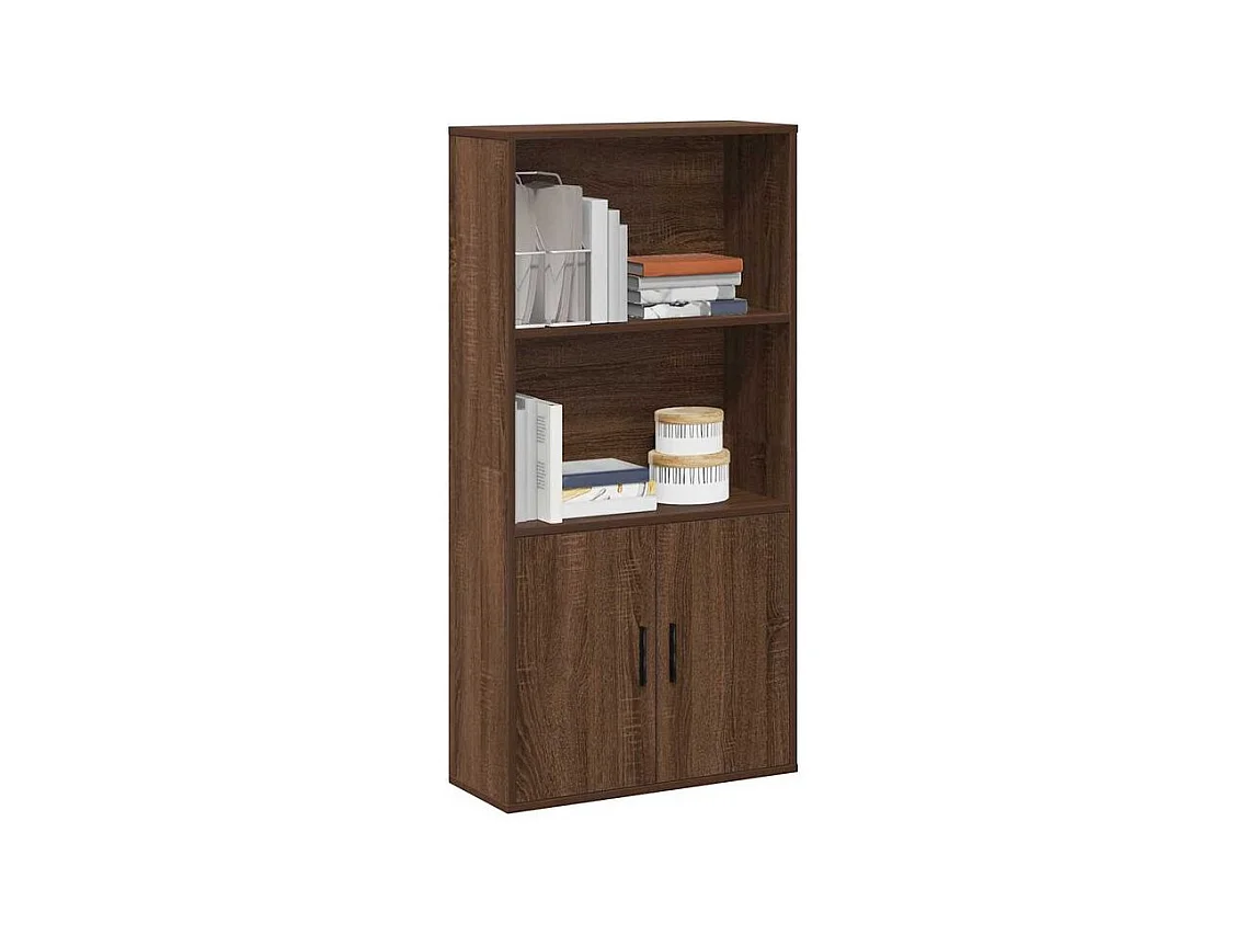 Bibliothèque chêne marron 60x24x120 bois d'ingénierie