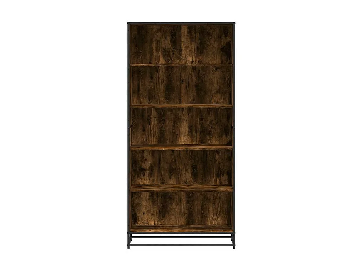Bibliothèque chêne fumé 80,5x35x170,5 bois d'ingénierie