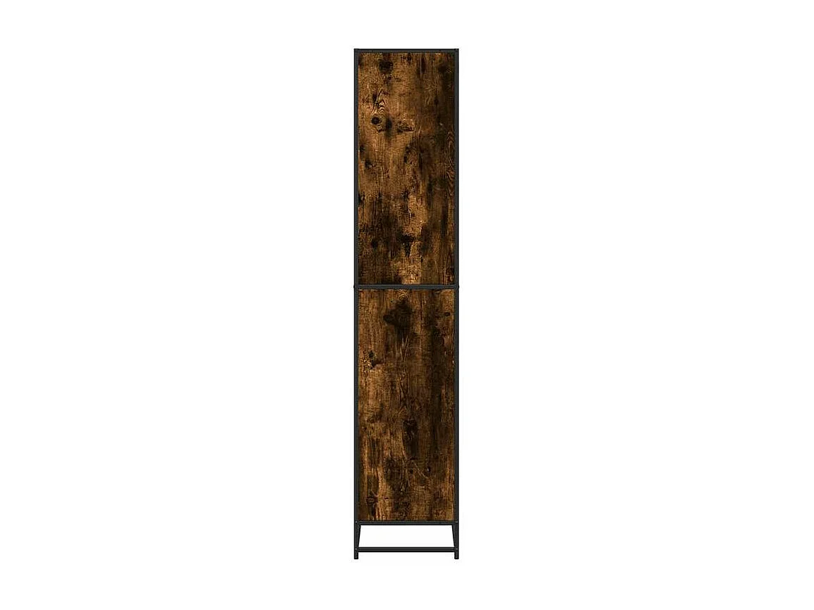 Bibliothèque chêne fumé 80,5x35x170,5 bois d'ingénierie