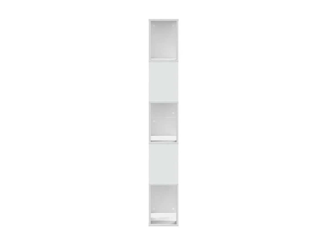 Bibliothèque 5 niveaux blanc 45x23,5x162,5 bois d'ingénierie