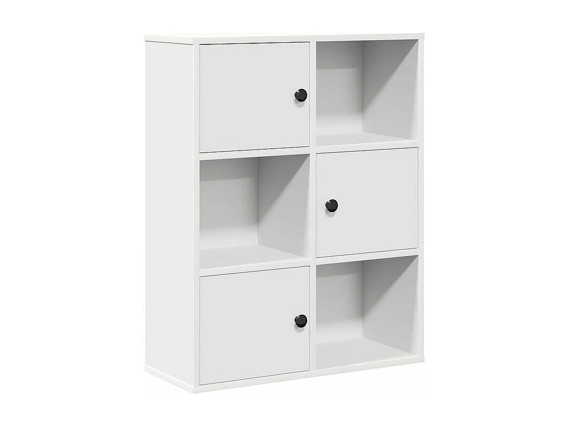 Bibliothèque blanc 60x24x76,5 bois d'ingénierie