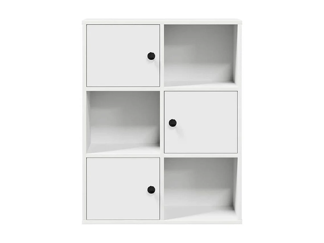 Bibliothèque blanc 60x24x76,5 bois d'ingénierie