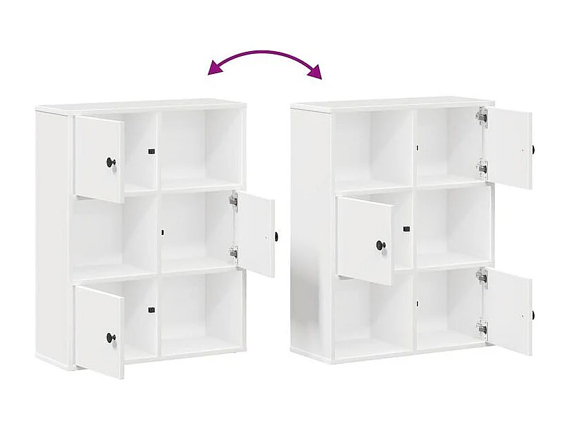 Bibliothèque blanc 60x24x76,5 bois d'ingénierie