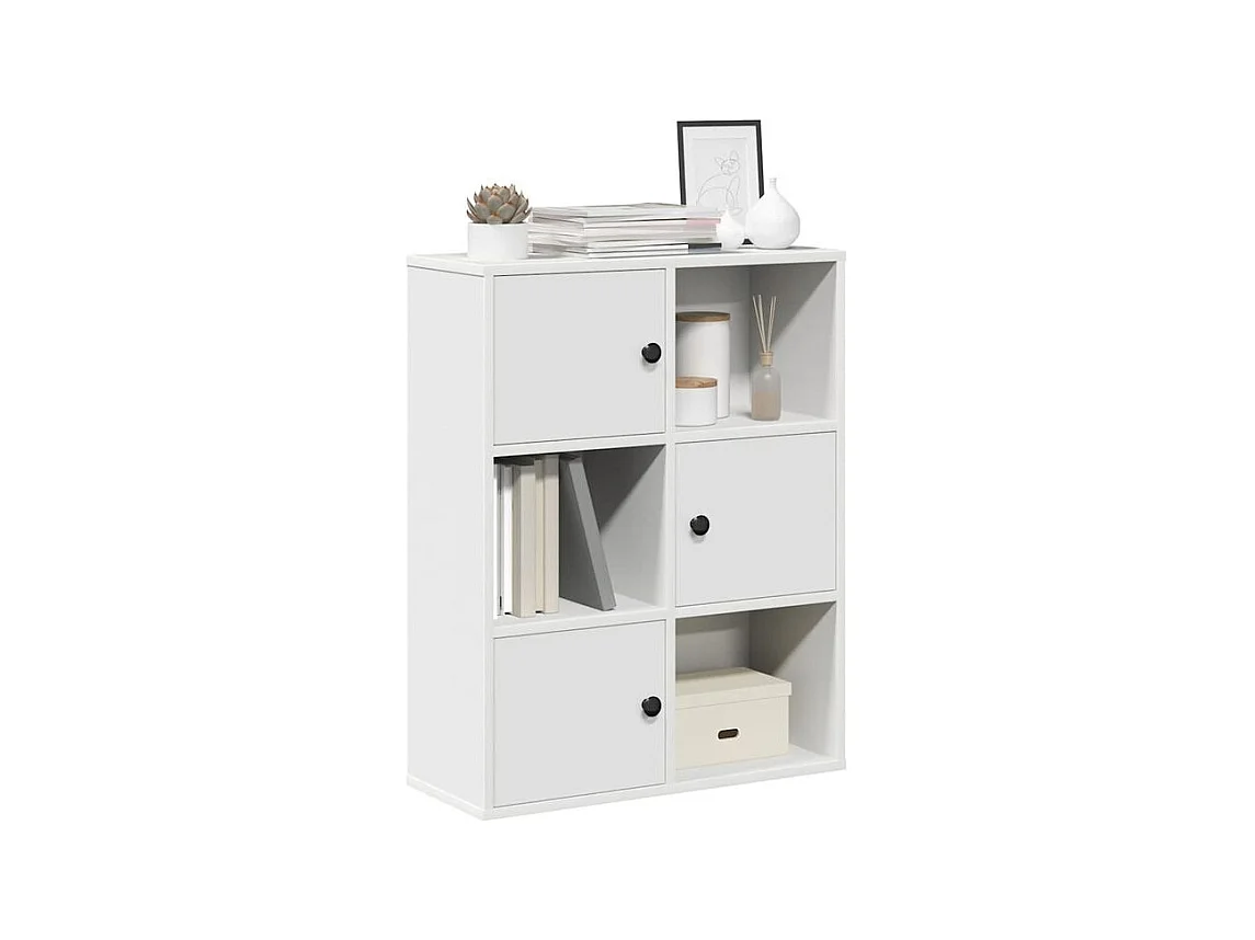 Bibliothèque blanc 60x24x76,5 bois d'ingénierie