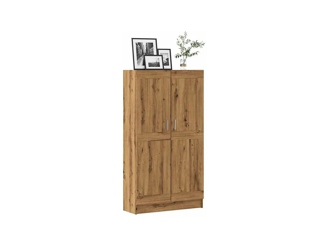 Bibliothèque chêne artisanal 82,5x30,5x150 bois d'ingénierie