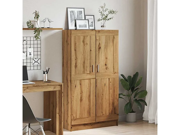 Bibliothèque chêne artisanal 82,5x30,5x150 bois d'ingénierie