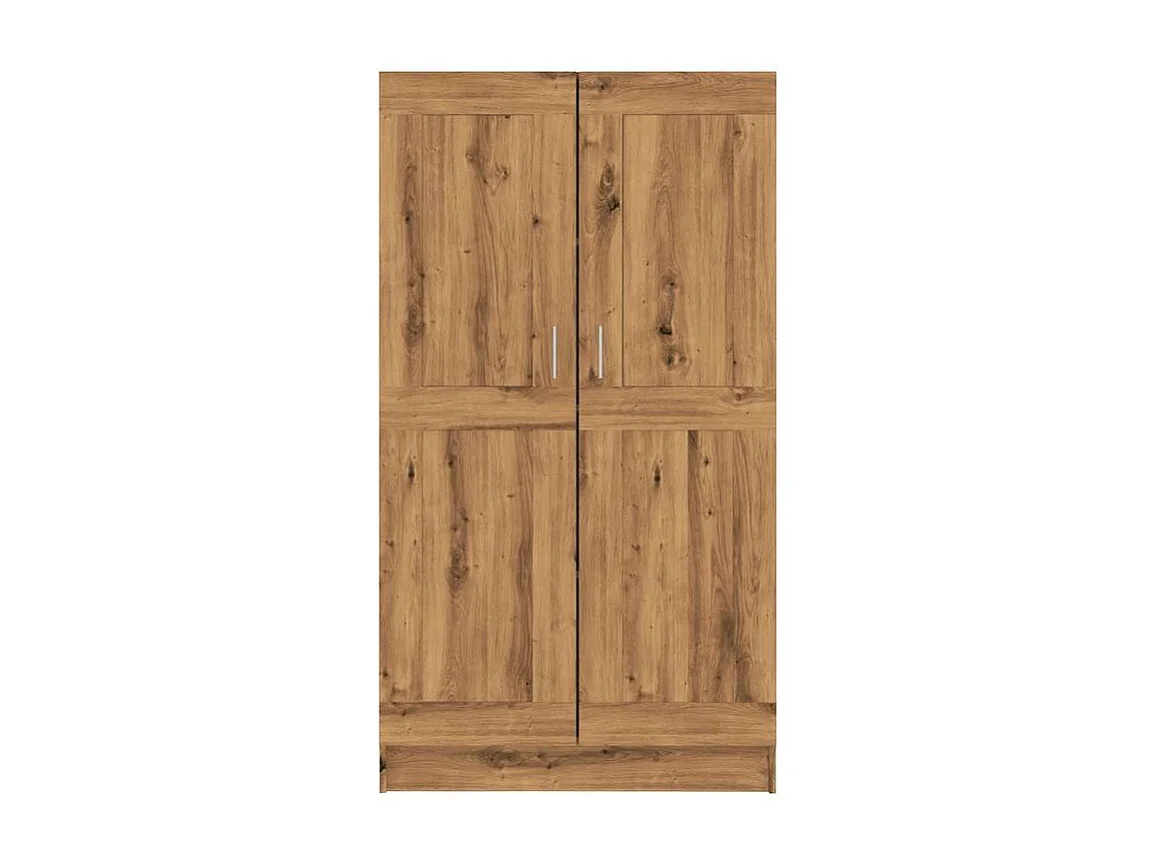 Armoire multifonction mi hauteur 2 portes Kala 82cm - Solution gain de place-Marron clair