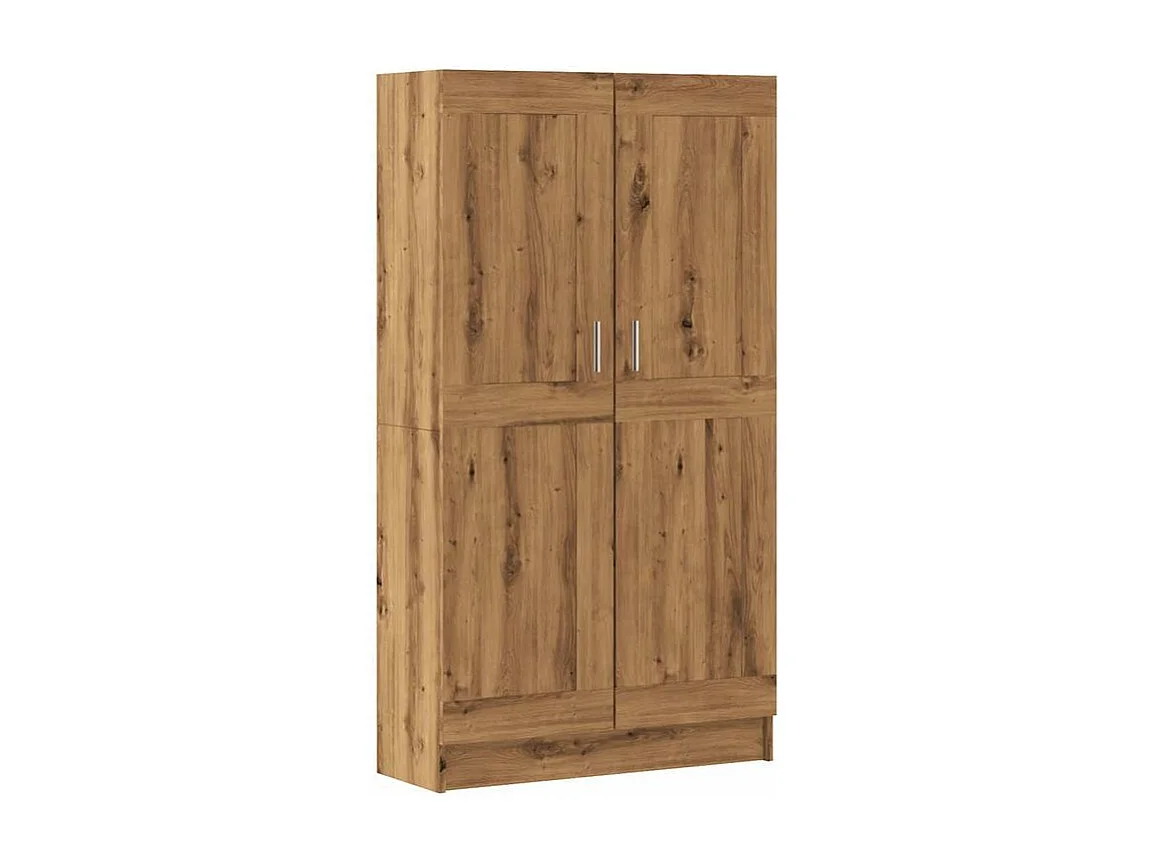 Armoire multifonction mi hauteur 2 portes Kala 82cm - Solution gain de place-Marron clair
