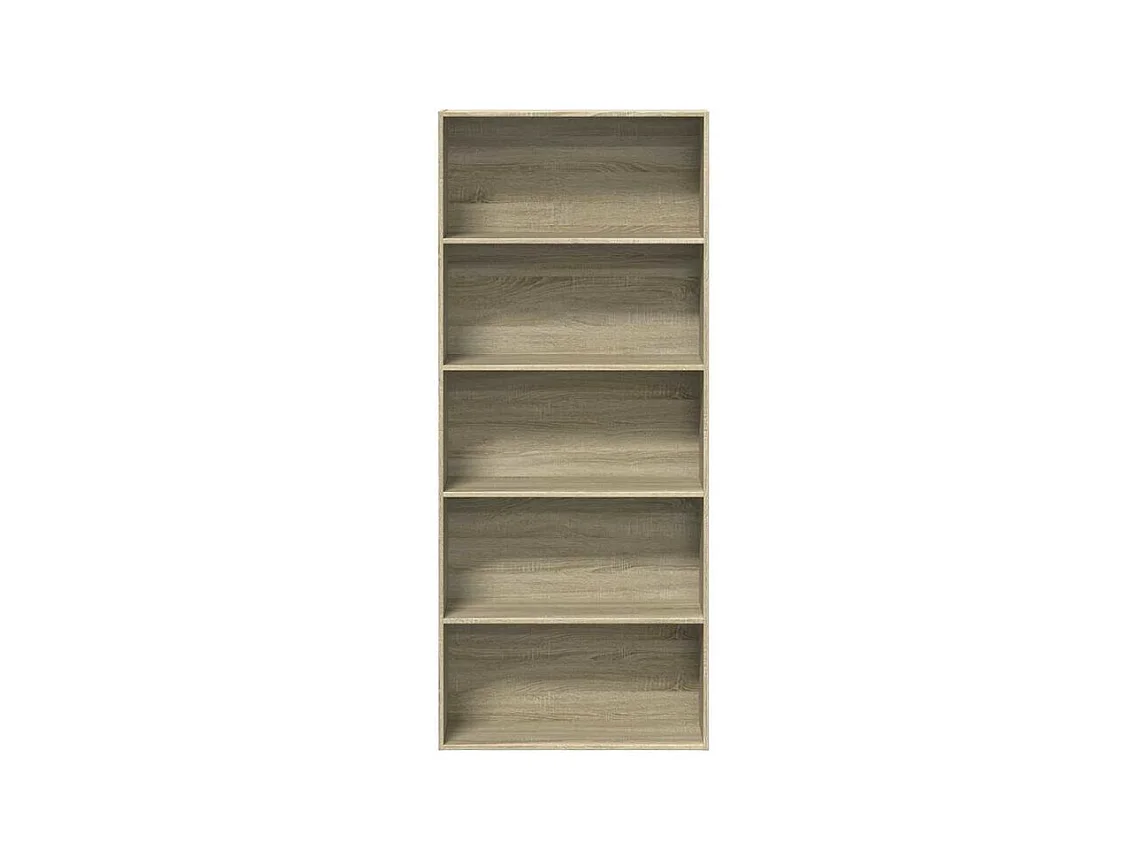 Bibliothèque 5 niveaux en bois Klazo L80xH189xP30 - Style Classique-Couleur Chêne clair