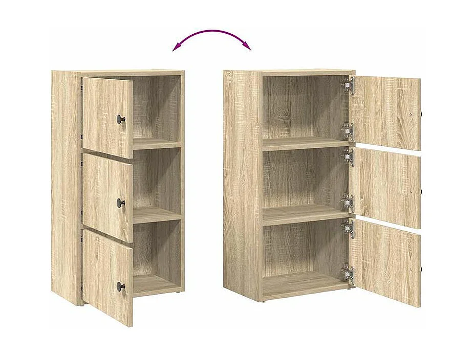 Bibliothèque chêne sonoma 40x24x77 bois d'ingénierie