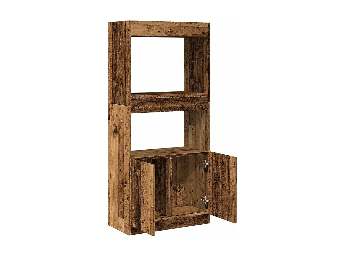 Buffet haut vieux bois 63x33x140 bois d'ingénierie