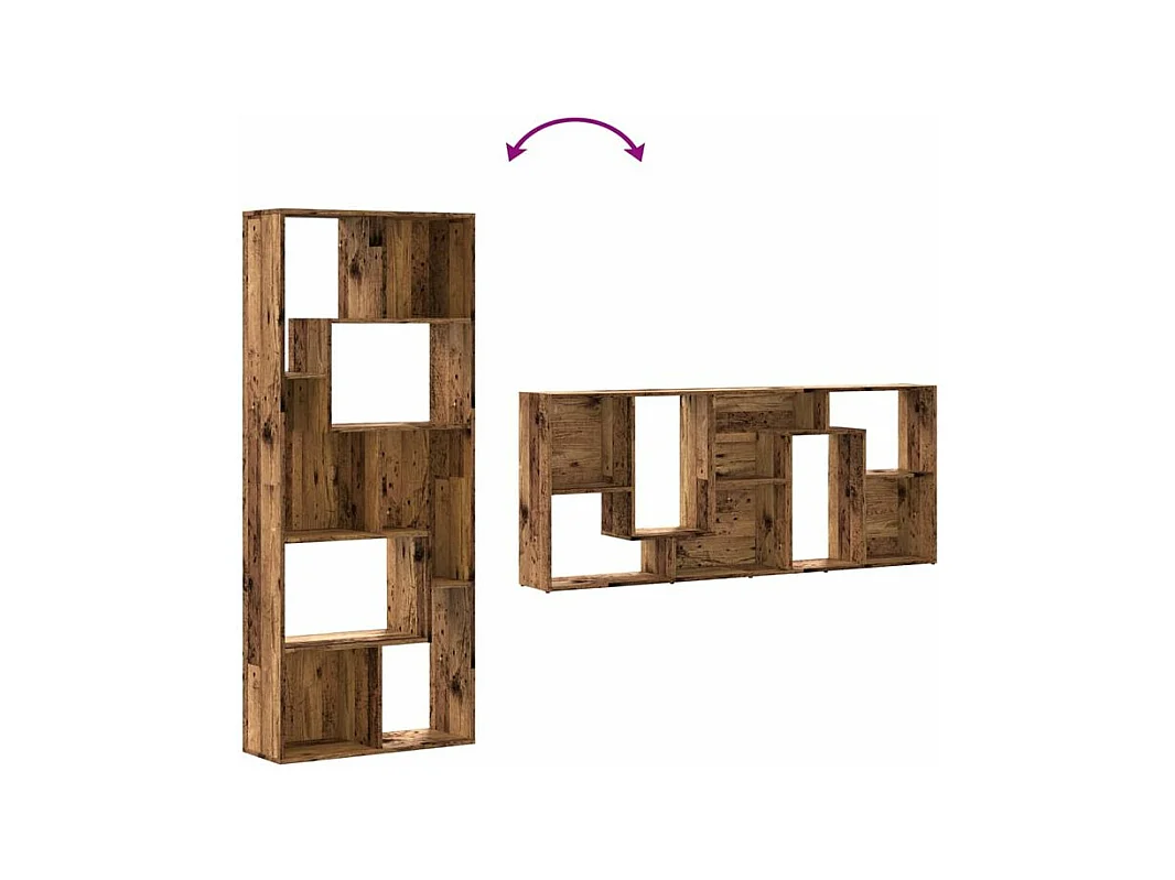 Bibliothèque vieux bois 67x24x161 bois d'ingénierie